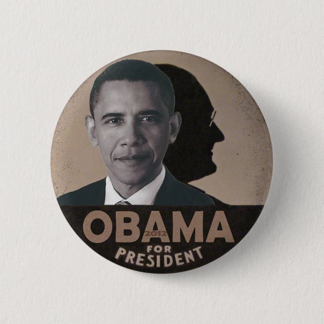 Badge Rond 5 Cm Obama creuse des rigoles le FDR (Devant)