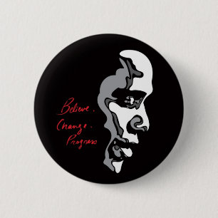 Badge Rond 5 Cm Obama : Croyez le bouton de progrès de changement