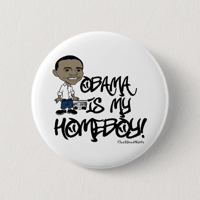 Badge Rond 5 Cm Obama est mon Homeboy ! (Devant)