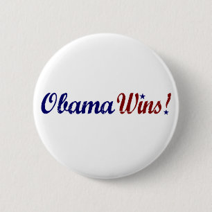 Badge Rond 5 Cm Obama gagne 2008