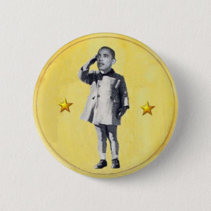 Badge Rond 5 Cm Obama-JFK, goupille d'étoile d'or de Jr.