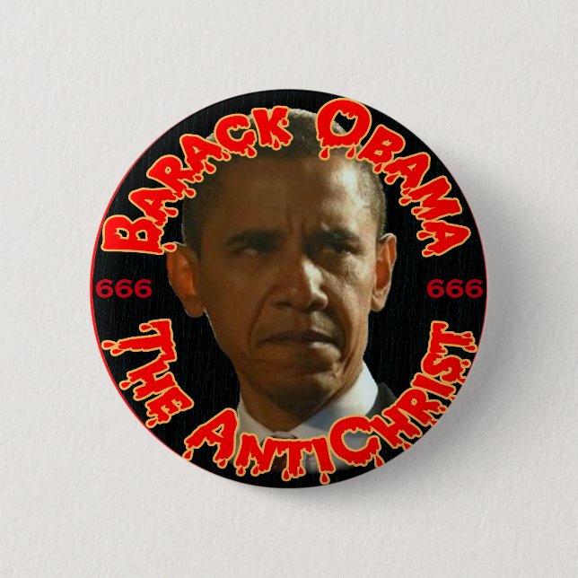 Badge Rond 5 Cm Obama l'antichriste (Devant)