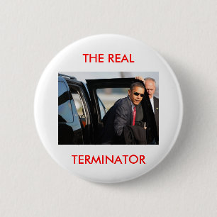 Badge Rond 5 Cm Obama - le vrai terminateur