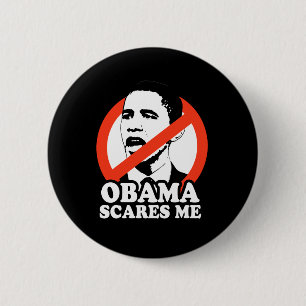 BADGE ROND 5 CM OBAMA ME FAIT PEUR / T-SHIRT ANTI-OBAMA
