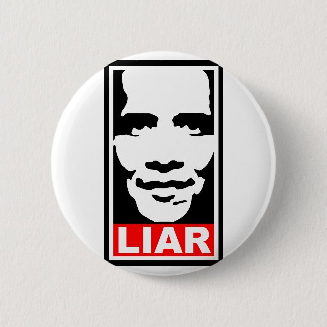 Badge Rond 5 Cm Obama : Menteur (Devant)