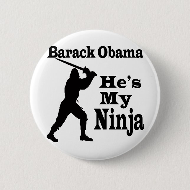 Badge Rond 5 Cm Obama mon Ninja (Devant)