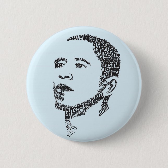 Badge Rond 5 Cm Obama : Mots d'espoir (Devant)
