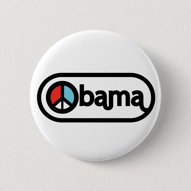 Badge Rond 5 Cm Obama pour la paix (Devant)