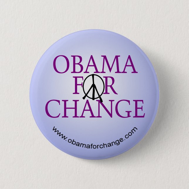 Badge Rond 5 Cm Obama pour le bouton de campagne de changement (Devant)