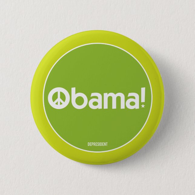 Badge Rond 5 Cm Obama pour le bouton de vert de paix (Devant)
