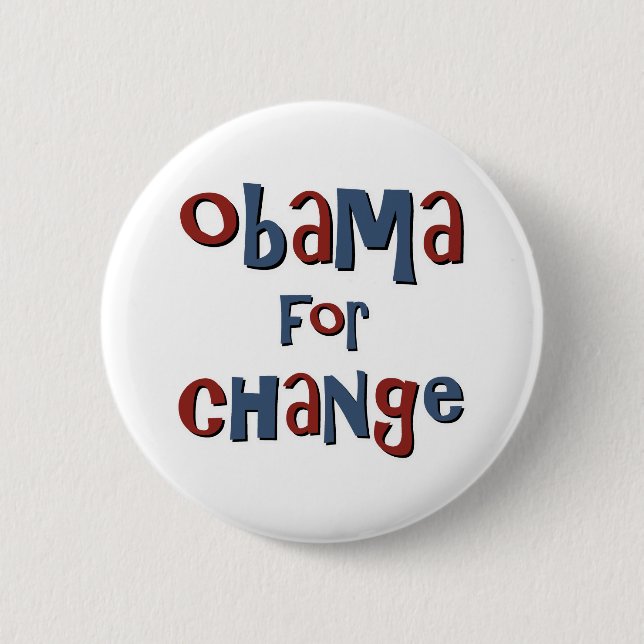Badge Rond 5 Cm Obama pour le changement (Devant)