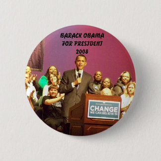 BADGE ROND 5 CM OBAMA POUR LE PRÉSIDENT