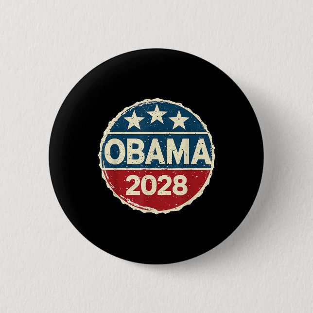 Badge Rond 5 Cm Obama pour le président 2028 Obama 2028 (Devant)