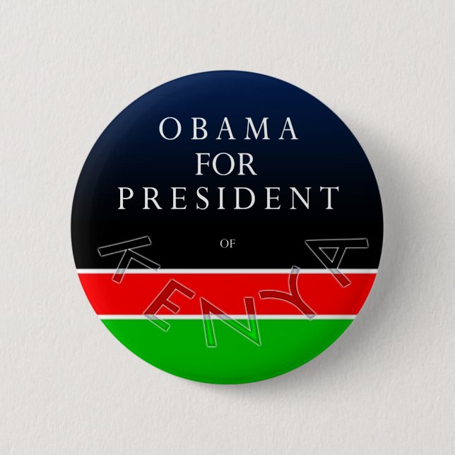 Badge Rond 5 Cm Obama pour le président du bouton du Kenya (Devant)