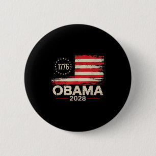 Badge Rond 5 Cm Obama Président Vintage 2028 Obama Drapeau Rétro A