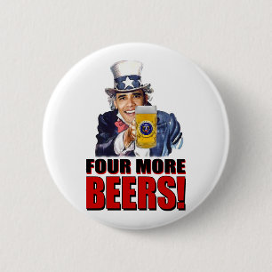 Badge Rond 5 Cm Obama - Quatre Bières de Plus