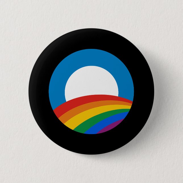 Badge Rond 5 Cm Obama Rainbow (Devant)