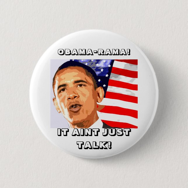 BADGE ROND 5 CM OBAMA-RAMA (Devant)