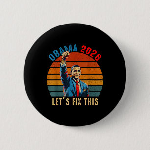 Badge Rond 5 Cm Obama Reback 2028 Déclaration 0