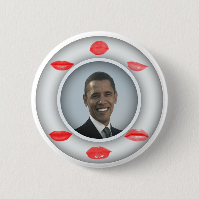 Badge Rond 5 Cm Obama s'embrasse (Devant)