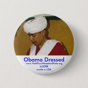Badge Rond 5 Cm Obama s'est habillé, www.HoldYourNose.org