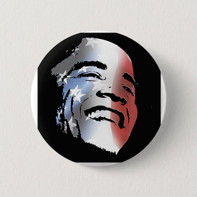Badge Rond 5 Cm Obama StStripe 3black (Devant)