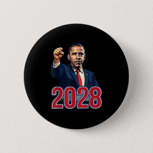 Badge Rond 5 Cm Obama Vintage rétro patriotique 2028