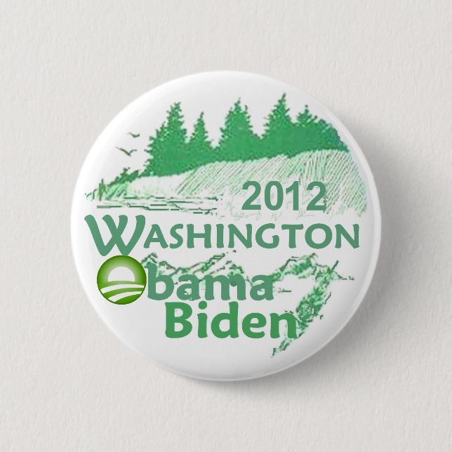 BADGE ROND 5 CM OBAMA WASHINGTON (Devant)