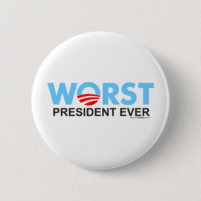 Badge Rond 5 Cm Obama WorstEver (Devant)