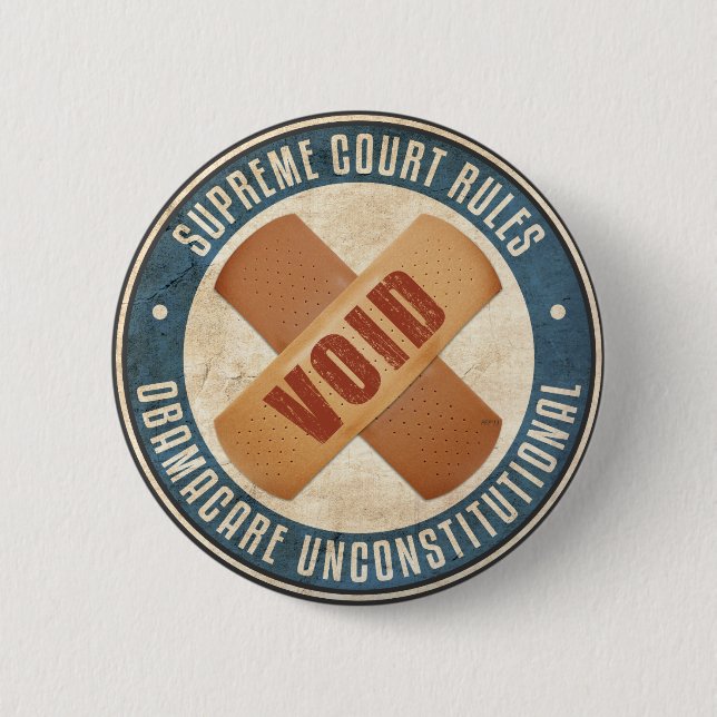 Badge Rond 5 Cm Obamacare inconstitutionnel (Devant)