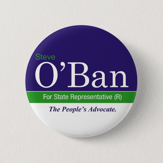 Badge Rond 5 Cm O'Ban pour le représentant d'état. Bouton (Devant)