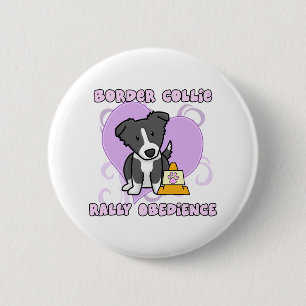 Badge Rond 5 Cm Obéissance de rassemblement de Kawaii border