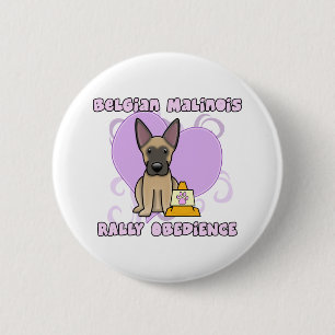 Badge Rond 5 Cm Obéissance de rassemblement de Malinois de Belge