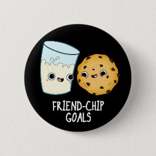 Badge Rond 5 Cm Objectifs Ami-Chip Funny Lait Cookies Pun Dark BG