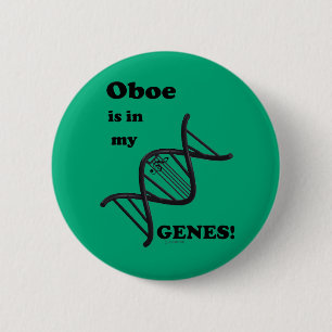 Badge Rond 5 Cm Oboe Est Dans Mes Gènes
