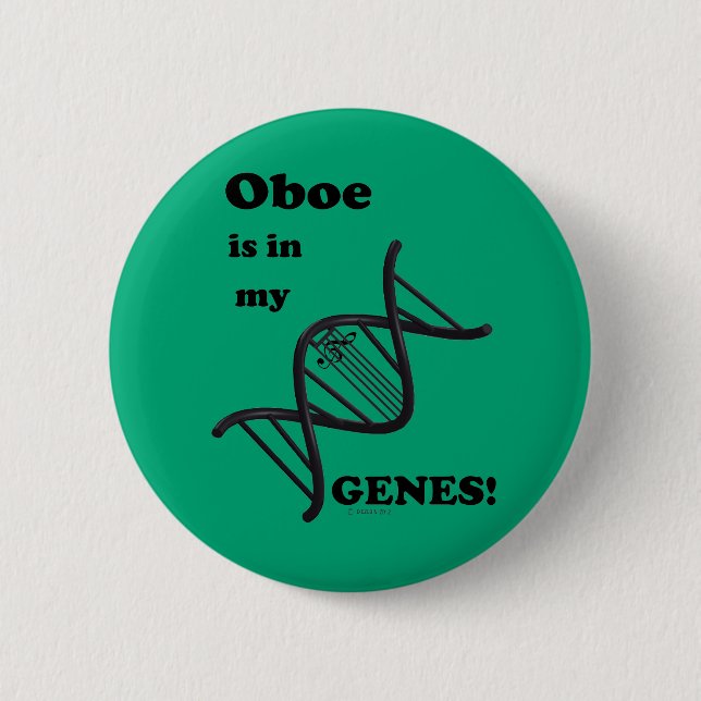 Badge Rond 5 Cm Oboe Est Dans Mes Gènes (Devant)