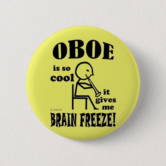 Badge Rond 5 Cm Oboe, Gel du cerveau (Devant)