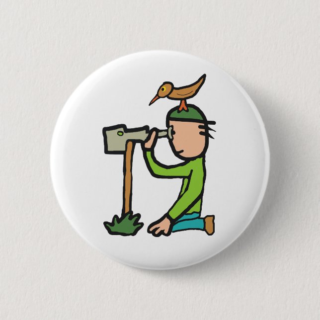 Badge Rond 5 Cm Observation des oiseaux (Devant)