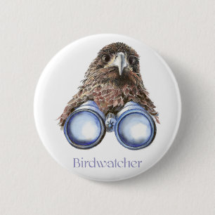 Badge Rond 5 Cm Observation d'oiseau de faucon de Birdwatcher vous