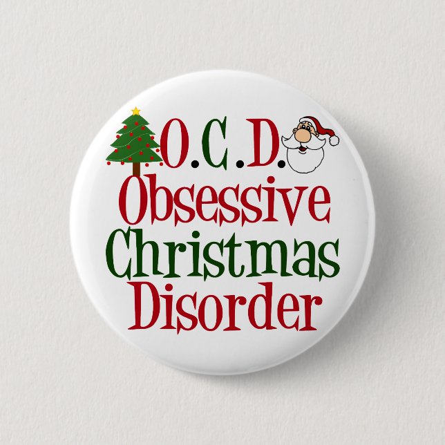 Badge Rond 5 Cm Obsession de Noël (Devant)