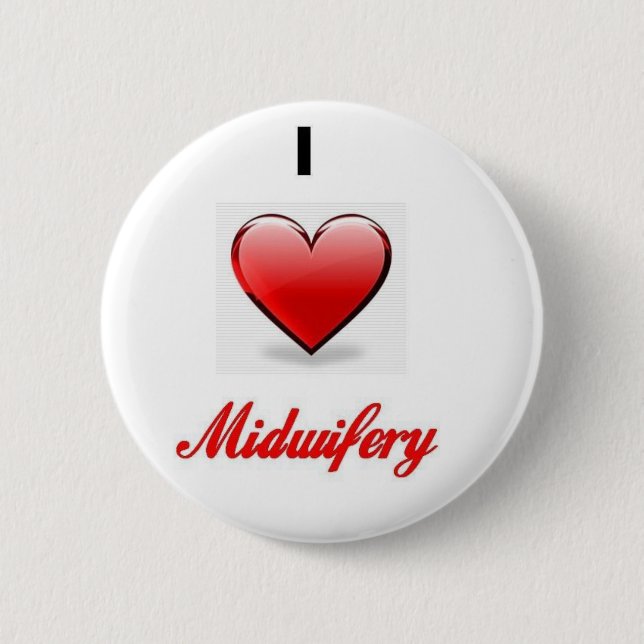 Badge Rond 5 Cm obstétrique d'amour (Devant)