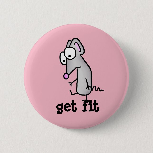 Badge Rond 5 Cm Obtenez la souris convenable (Devant)