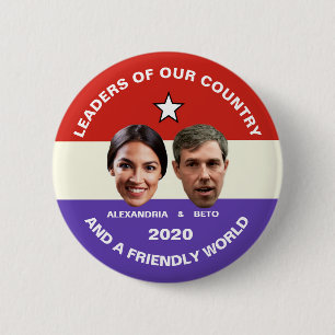 Badge Rond 5 Cm Ocasio-Cortez et O'Rourke en 2020