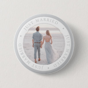 Badge Rond 5 Cm Occasion de mariage avec photo personnalisée simpl