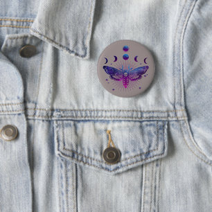 Badge Rond 5 Cm Occulte de la tête de mort