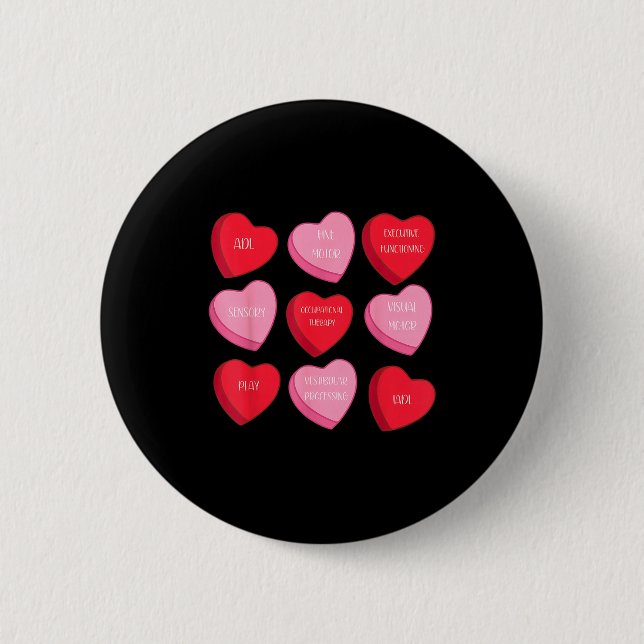 Badge Rond 5 Cm Occupational Therapy Heart Candy Valentine Day Ot  (Devant)