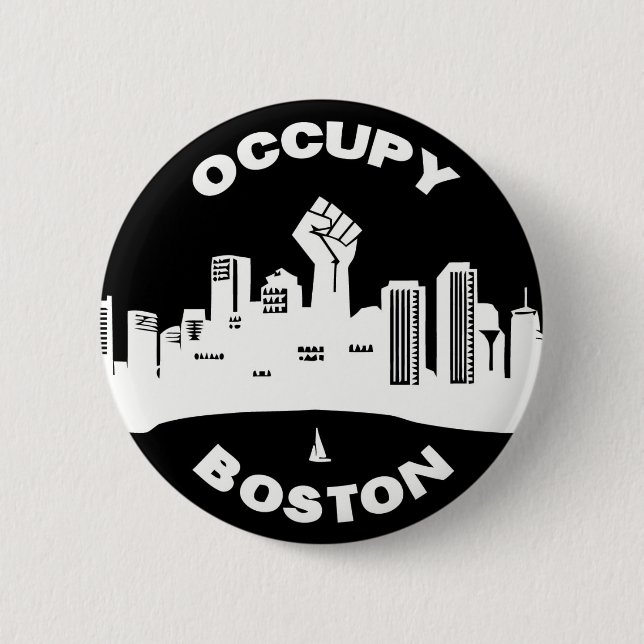 Badge Rond 5 Cm Occupez Boston (Devant)