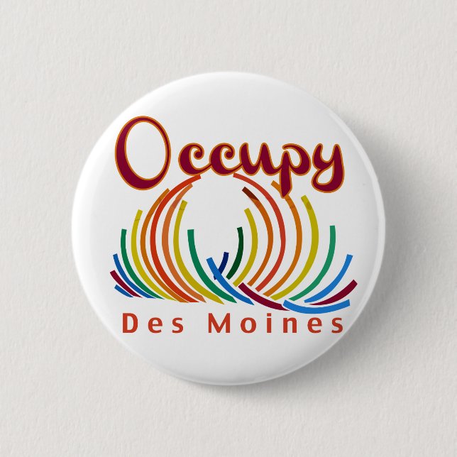 Badge Rond 5 Cm Occupez Des Moines (Devant)