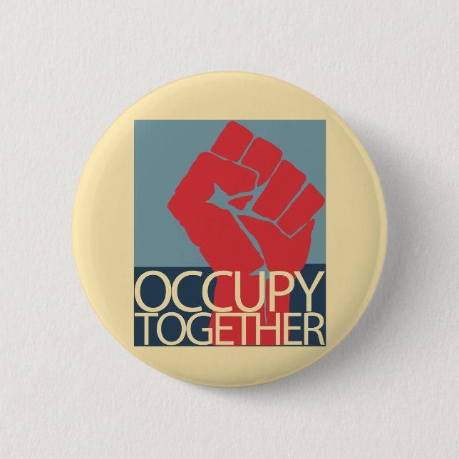 Badge Rond 5 Cm Occupez ensemble l'art de protestation occupent (Devant)