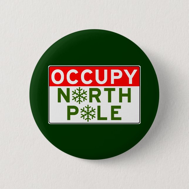 Badge Rond 5 Cm Occupez le Pôle Nord (Devant)